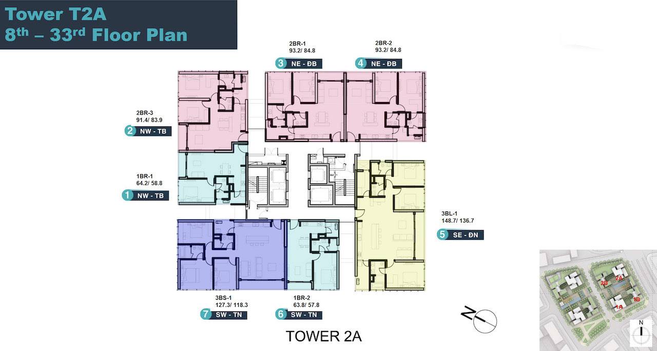 Mặt bằng LInden Residences T2A tầng 8 - 33